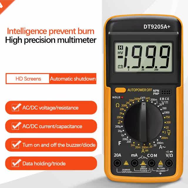 Professional Digital Multimeter Tester Manual Range AC DC Vo