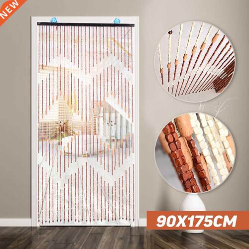 Wooden Bead Curtains 90x175cm 27Line Handmade Wooden Door Cu