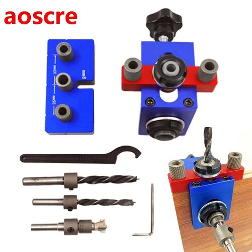 Pocket Hole Jig Kit Doweling Jig Wood Vertical Drilling Deta