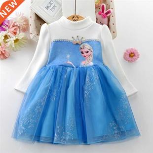 Winter Fleece Kids Dresses for Girls Vestidos Fashion Frozen