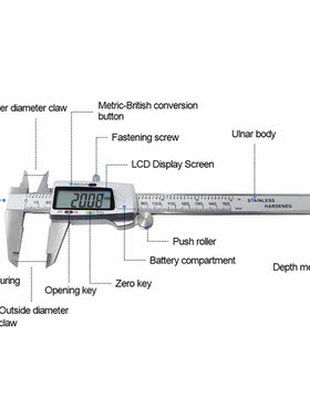 6-Inch 150mm Digital Calipers Stainless Steel Electronic Dig