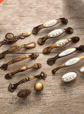 Antique Bronze Door Handles Noble Drawer Pulls Vintage Kitch