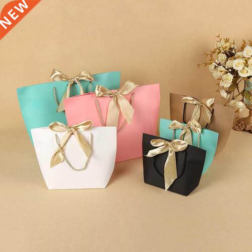 10pcs Present Box For Clothes Books Packaging Gold Handle Pa