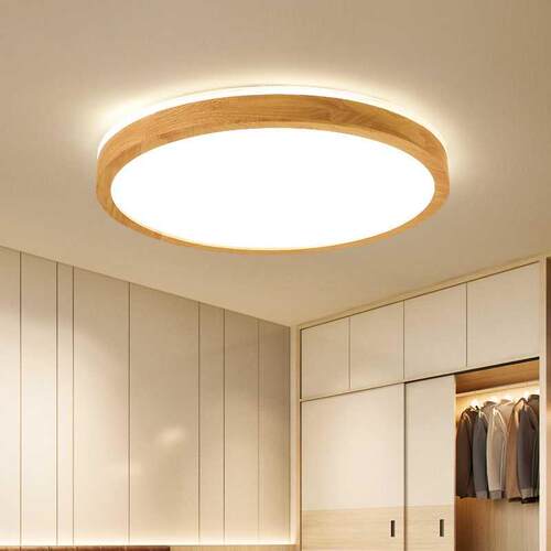 LED Ceiling Light Wood Round Square for Living Room Bedroom
