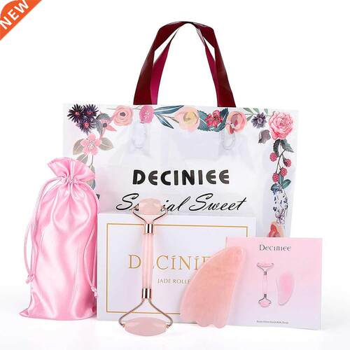 Deciniee Rose Qutz Jade Roller Gua Sha Set Slimming Face