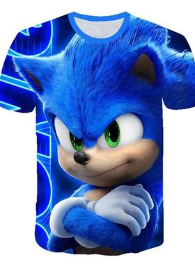 3D Super Sonic Printing T shirts Parent-child T-shirt Childr