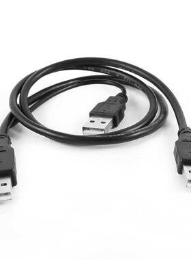 USB 2.0 A to A 3A Male Y Splitter Data Power Cable 2.5Ft Bla