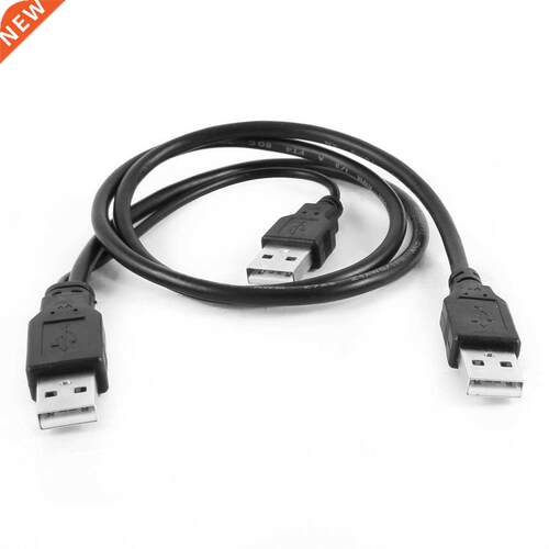 USB 2.0 A to A 3A Male Y Splitter Data Power Cable 2.5Ft Bla