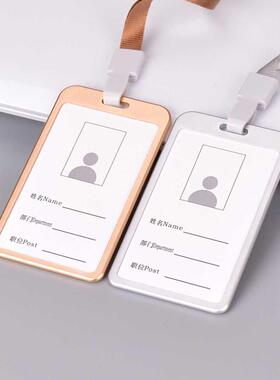 Card Holder Vertical Style Aluminum Alloy ID Name Card Case