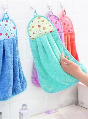 Thick Microfiber Hand Towel Bathroom Hanging Cloth Towel Sof