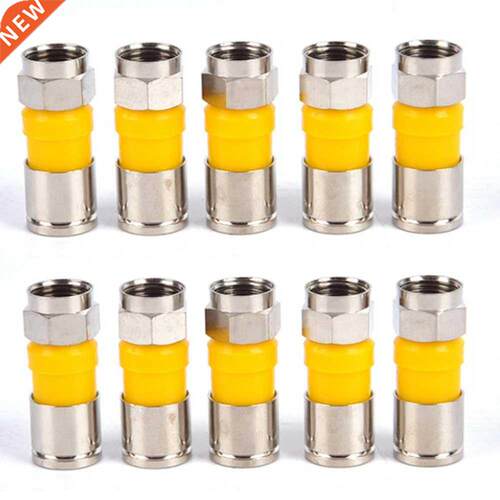 10pcs RG6 F Type Compression 2.8cm Quality Snap Seal Plug Co