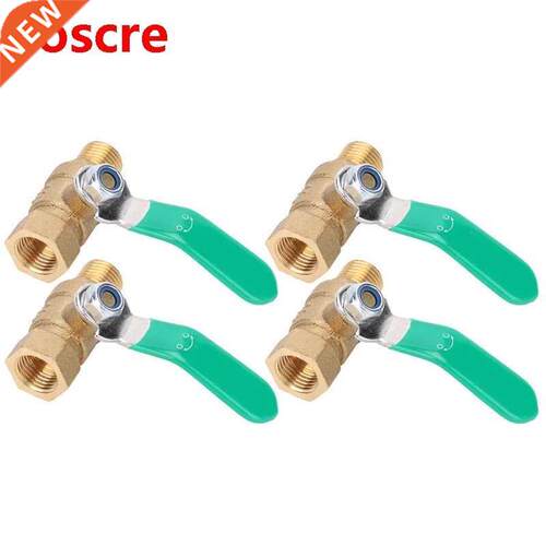 4pcs Brass Ball Water Pipe Valve G1/4in 1 Female 1 Male Thre