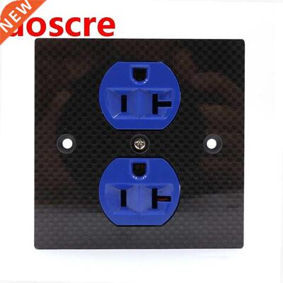 One 86*86 Carbon Fiber Power outlets cover wall plate Duplex