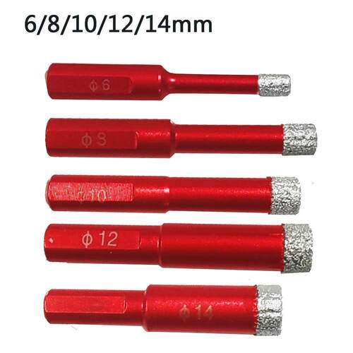 Diamond Coated Drill Bit Set 6/8/10/12/14mm Core Drill Tile