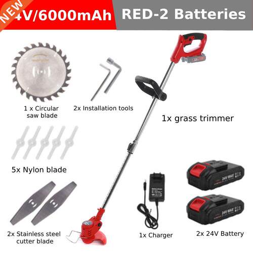 12/24V Cordless Electric Lawn Mower Li-ion Grass Trimmer Pru