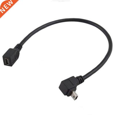 Mini USB 5 Pin female - male down angle extension cable 0.25