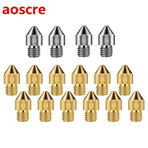 16Pcs 0.2/0.3/0.4/0.5/0.6Mm 3D Printer Nozzles Extruder Nozz