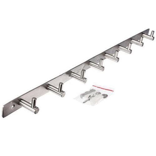 8 Hooks Coat Robe Hat Clothes Wall Hanger Rack Holder Stainl