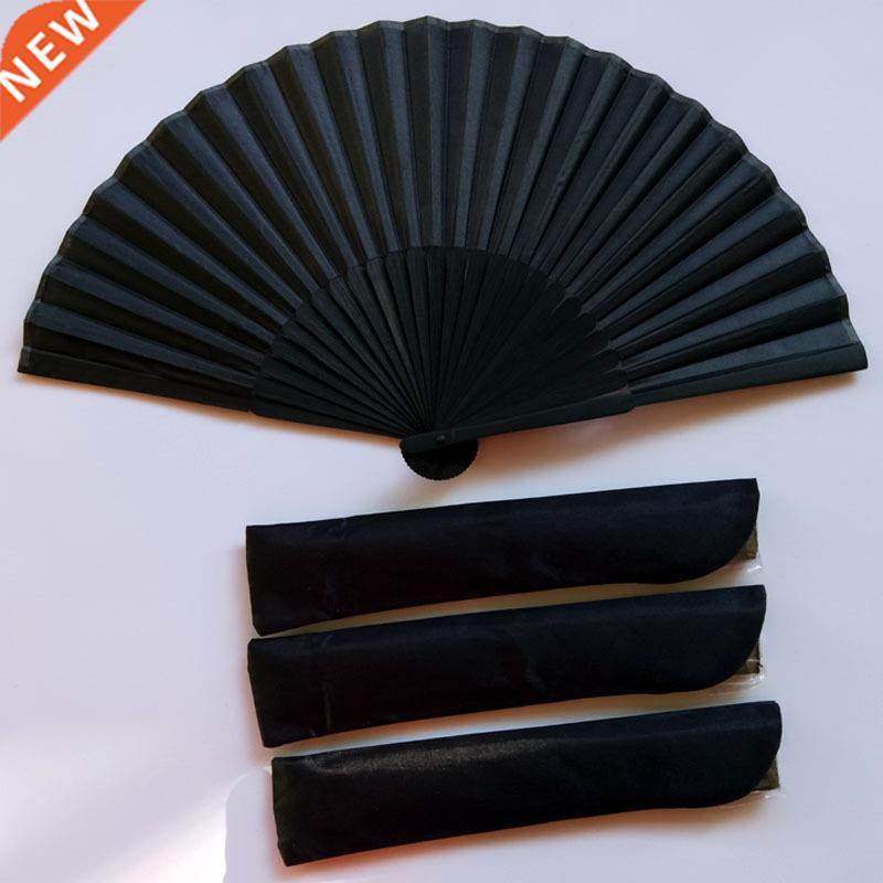 Chinese Style Black Vintage Hand Fan Folding Fans Dance Wedd