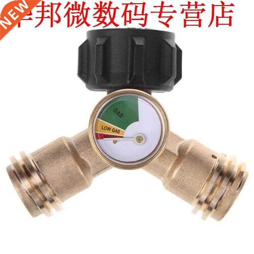 Propaan Y-splitter Tee Adapter Connector met Tank Gauge Prop