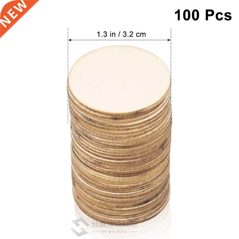 100PCS Wood Chips Wood Round Wood Pieces Good Quality Blank
