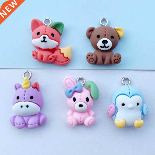 10 New Cute Cartoon Mini Animal , Unicorn Resin Series Kawai