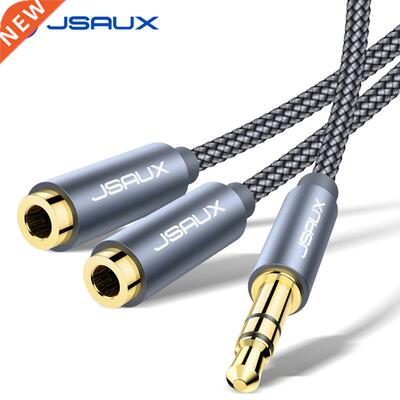 JSAUX Headphone Splitter Audio Cable 3.5mm Male to 2Female