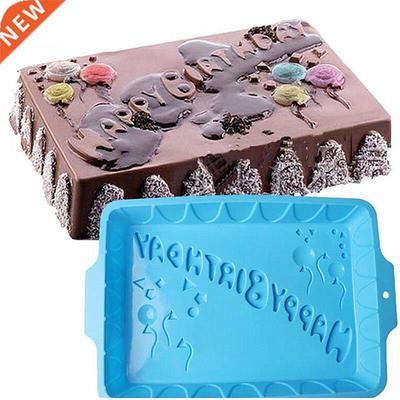 Birthday Cake Pan Heat-resistant Soft Rectangle Cake Mold Si