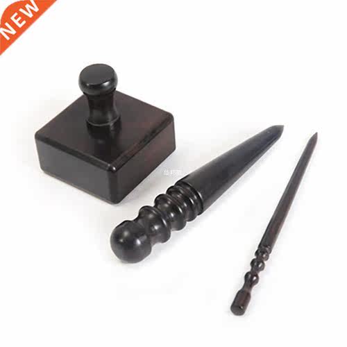 Types Leathercraft Slicker Round Burnisher Ebony Wood Lea