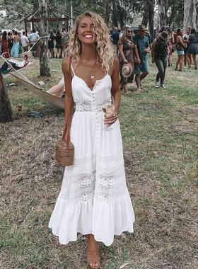 2020 Fashion Boho Long Maxi Dress Women Summer Ladies Sve