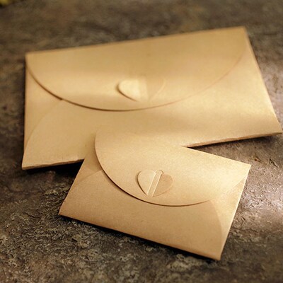 50pcs/lot Handmade Heart Kraft Envelope Vintage Envelopes R
