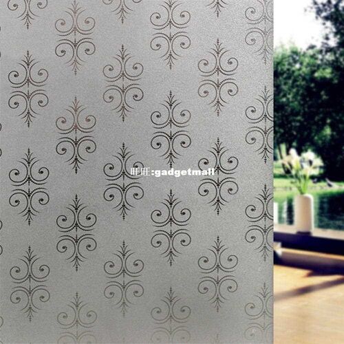PVC Windows Glass Film 45*200cm Flower Design Opaque Protect