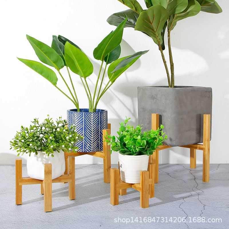 Wooden Flower Pot Holder Plant Stand Bonsai Succulents Tray