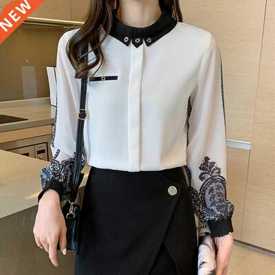New elegant Women's Blouses embrodery whte shrts 202