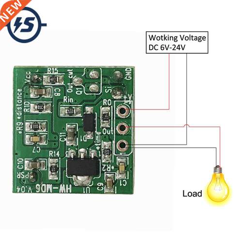 HW-MD6 Smart Sensor Switch DC 3.7-24V Radar Module Sensing D