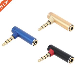 90 Degree L Shape 4 Poles .5mm Male to Female AUX Headphon