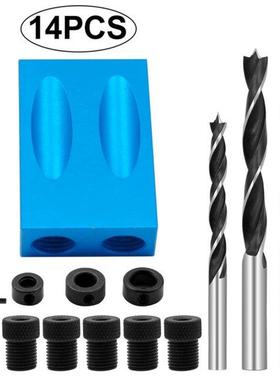 Woodworking Olique Hole Jig Kit, 15 Degree Angle Drill Guid