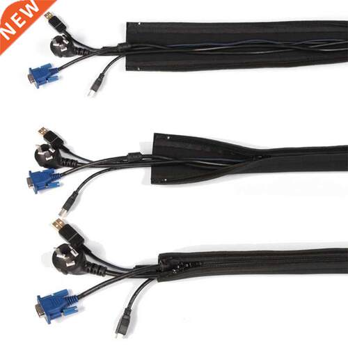 DIY Neoprene Cable Management Sleeve Zipper Wrap Wire Hider