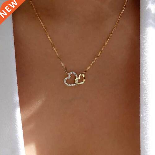 Exquisite Zircon Heart Women's Necklace Simple Romantic