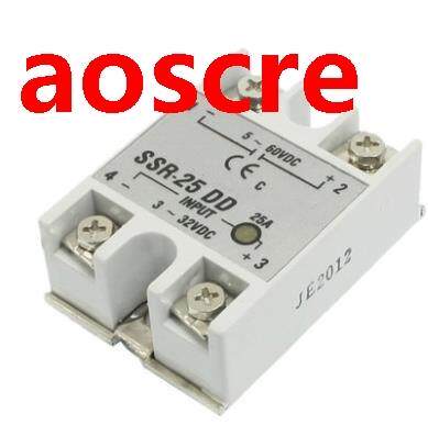 10 pcs SSR-25DD Single-Phase Solid State Relay 25A/110V DC