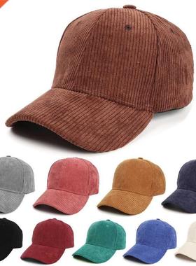 Men Corduroy Baseball Cap Women Spring Summer Embroidery Bas