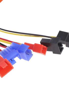 4-Pin IDE Molex To 6-Port Cooling Fan 2-Pin Splitter Power P