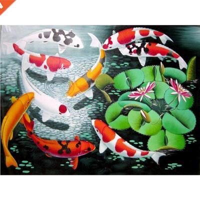 Carp Diamond Painting Goldfish 5D Diamond Painting Full Rhin