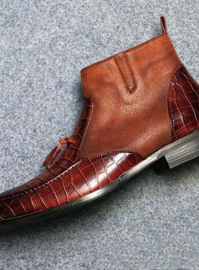 40~46 Leather Boots men Comfortable Brand Fashion 2022 Ankle