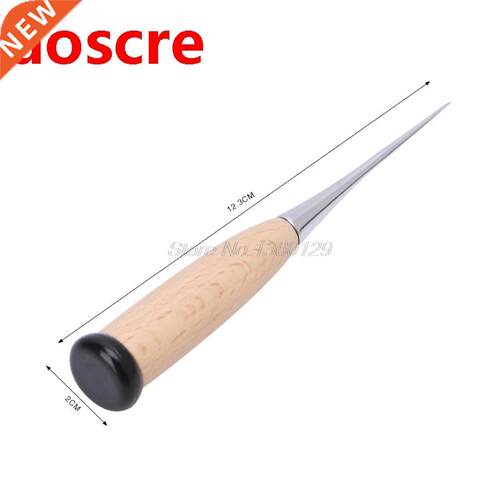 1PC Leather Craft Awl Tool Hole Maker Wooden Handle Sewing S