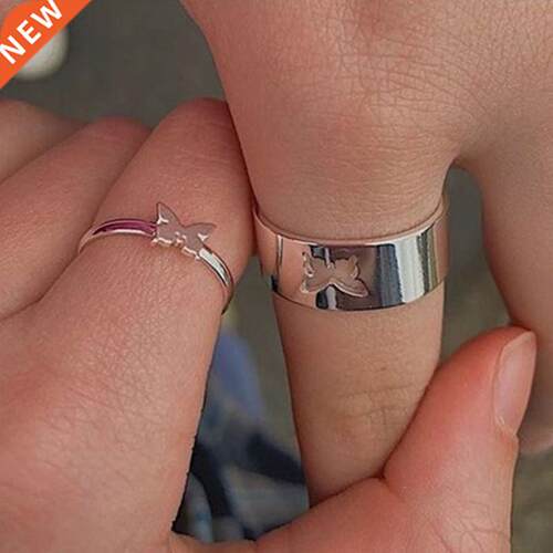 Fashion Colorful Butterfly Rings For Women Men Lover Couple