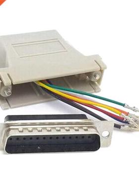 5 Pcs DB25 25Pin Male to RJ45 Female Modular Adapter Extende