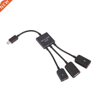 3 in 1 Micro USB HUB Male to Female Double USB 2.0 Host OTG