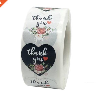 100-500pcs Flower Thank You Sticker Seal Label Christmas Dec