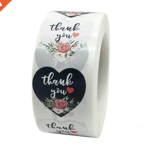 100-500pcs Flower Thank You Sticker Seal Label Christmas Dec